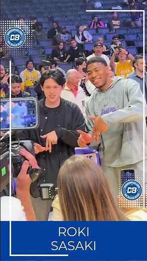 Roki #Sasaki meets Rui Hachimura at #Lakers game #Dodgers #Shorts