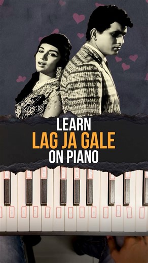 Lag jaa gale-Simple piano tutorial-Lata Mangeshkar #pianotutorial #shorts