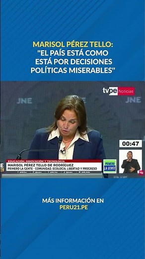 Marisol Pérez Tello lashes out: "The country is in this state because of miserable political deci...