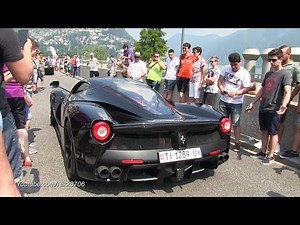 Black LaFerrari Start up, Revs and Details @Cars & Coffee Lugano