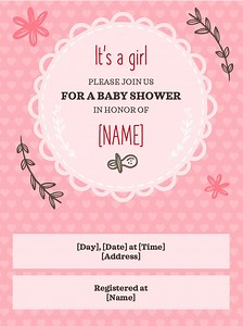 Pink Baby Shower Invitation Template Word | Editable Girl Invite | Printable Instant Download - Etsy