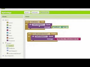 MIT App Inventor Tutorial 2 - Shake Me (Accelerometer Sensor and Text to Speech)