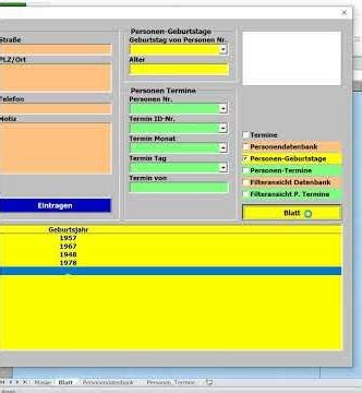 Checkbox Personen Geburtstage Terminkalender mit Bildern in Excel VBA