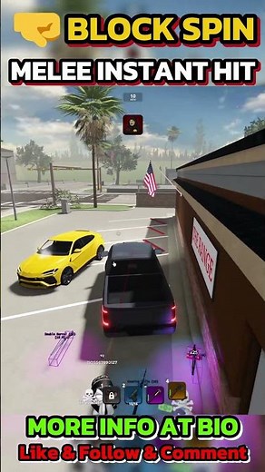 Block Spin New OP Feature Melee Instant Hit 🤜 #blockspin #robloxscript