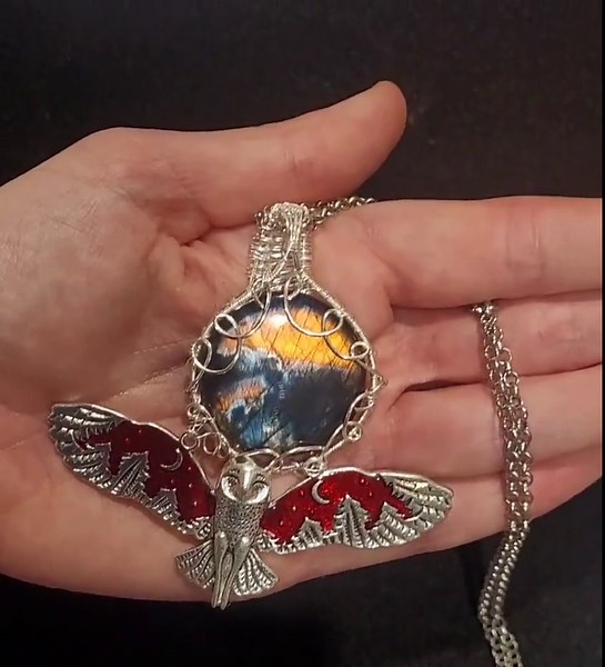 Owl Necklace Made With a Rare Labradorite, Natural Stone Owl Pendant, Designer Owl Jewelry, Crystal Healing Jewelry - Etsy