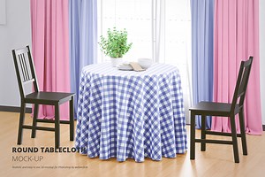 Round Tablecloth Mock-up