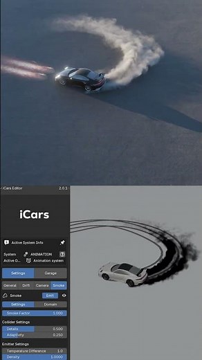 Create Realistic Drift Smoke in One Click | iCars Blender