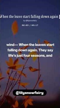 This song is for anyone watching someone they love slowly faded away like falling leave…turn winter