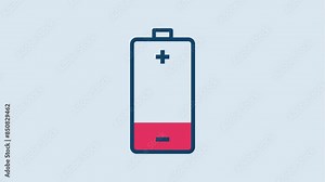 Battery charging and Low Battery animation. charging flat icon, simple battery charging and filling animation.