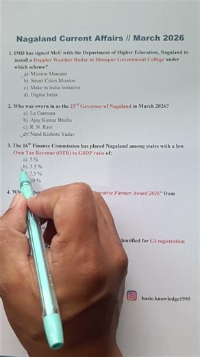 Nagaland Current Affairs 2026