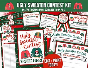 Ugly Sweater Contest Kit: Printable Awards, Voting Ballots and More (digital Download) - Etsy