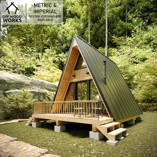 Modern A-frame Cabin Plan: Small House Design (digital Download) - Etsy