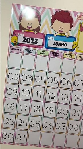 Calendário Escolar Interativo - 9 Páginas A4