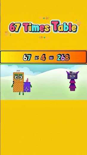 Numberblocks 67 Times Table| multiplication for kids #mathforkids #shorts #educationalcorner