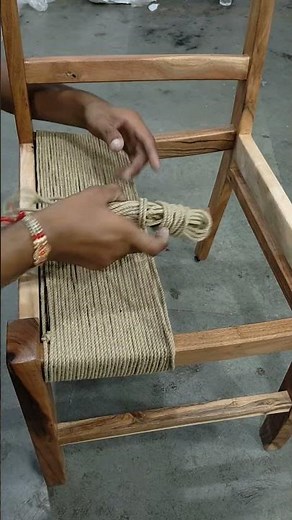 How to weave rope chair🪑 #craft #diy #weaving #shorts