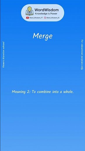 What does "Merge" mean? | English vocabulary shorts | #merge #wordwisdom