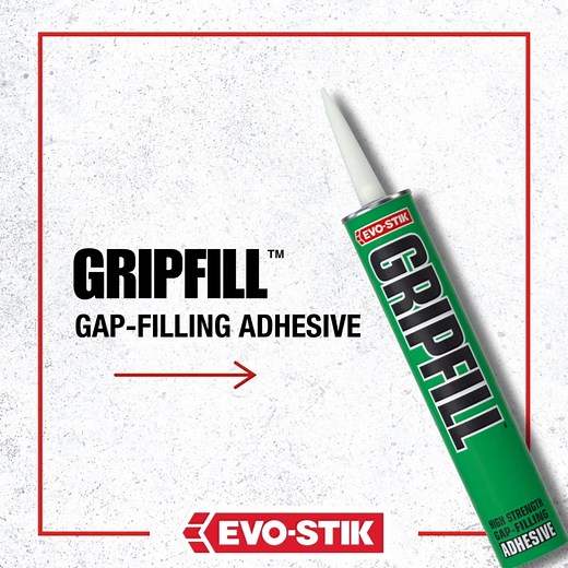 Adhere anything, anywhere with GRIPFILL™. Offering a superior final bond strength, GRIPFILL™ bonds to most building materials, and can even be used on uneven surfaces thanks to its gap-filling qualities 👏 Find out more about the nation's number one high-strength gap-filling adhesive: bit.ly/3OmUl6a | Bostik UK - Trade