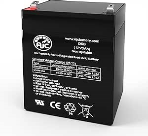 AJC Battery Compatible with Duracell DURA12-5F2 12V 5Ah Sealed Lead Acid Battery