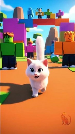 White Cat Roblox Adventure | Cute Cat Meets Roblox Characters