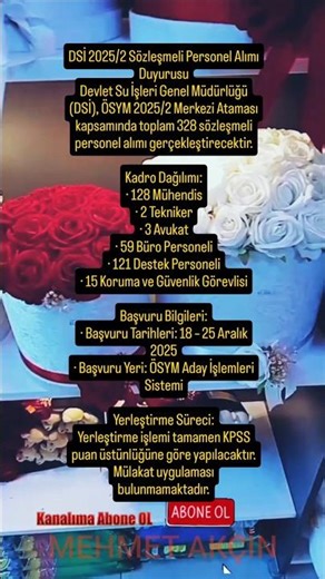 DSİ 2025/2 328 SÖZLEŞMELİ PERSONEL ALIMI DUYURUSU! TÜM DETAYLARIYLA! #DSİ #ÖSYM #shorts #kpss #atama
