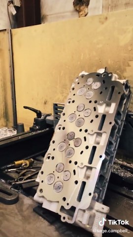 6.7 powerstroke after a .007 fly cut#powerstroke #machinist #fyp