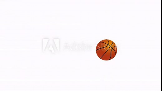 Animated Basketball bounces left to right on the screen on a transparent background. Animated Basketball hits and bounce beautifully against the alpha transparent background.