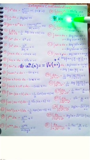 class 12# integration all formulas