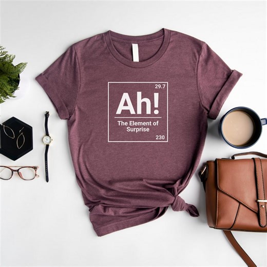 Project Hail Mary AH! Shirt, Element of Surprise Ryland Grace Red T-shirt, Chemistry Joke Tee, Funny Science Chemistry Gift - Etsy