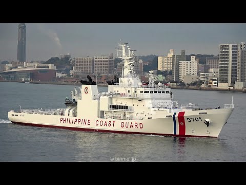 [4K] Philippine Coast Guard BRP TERESA MAGBANUA MRRV-9701 sea-trial - フィリピン向け巡視船の1番船が初の試運転へ出港