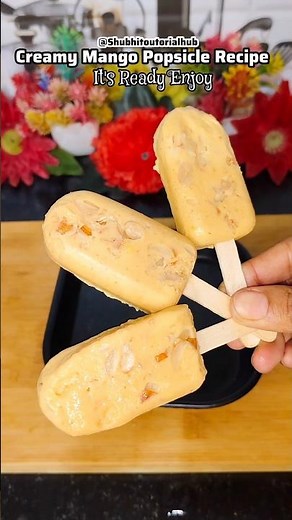 Mango Popsicle Recipe🤤🥭 (Summer recipes)Creamy Mango Popsicle | Mango recipe | Mango Icecream recipe