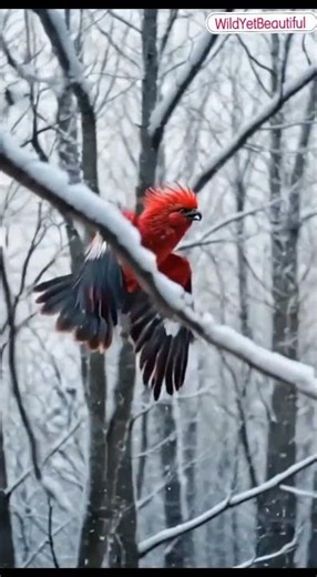 This Rare Cockatoo Looks Unreal in Snowfall 🌨️🐦 #WildYetBeautiful #vibrantbirds#wildlife #nature