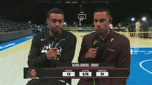 Keldon Johnson on the insane game-tying 3 by Wemby:“If you ever play Call of Duty, and you get a 25 kill streak, it felt like he dropped a nuke down on the court.It was crazy, that was a big time shot.”😭😭😭#GoSpursGo #PorVida