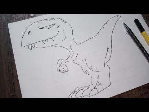Dinosaur Cartoon Drawing | Trex sketch | How To Draw Dinosaur