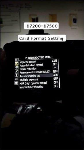 Nikon D7200 & D7500 Card Formet Setting | Pk Studio Kota