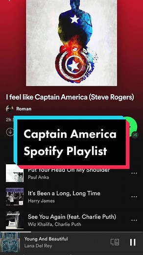 Captain America Inspired Music Spotify Playlist
