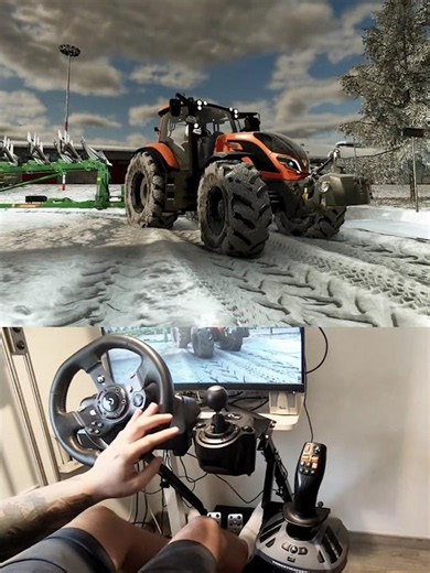 Valtra T 255 cold starting Steering Wheel Thrustmaster Farmstick #dkgc #farming #fs25 #tractor #farm