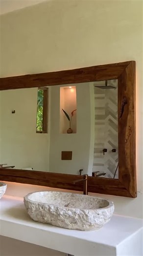 ahti interiors™ on Instagram: "Project Feature: Mihi Villa, Uluwatu The bathrooms at Mihi Villa, Uluwatu are designed as calm, immersive spaces that blur the boundary between indoors and nature, drawing in soft daylight, greenery, and natural textures to create a resort-like bathing experience. This project features a curated mix of Ahti products, combining the Forseti Collection in brushed copper with the Mani Freestanding Bath Filler and Shower. The specification includes the Forseti tall wash