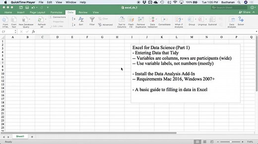 Excel - Tidy Data (Excel for Data Science 1)
