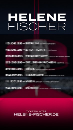 Dein Helene Moment in 360° ! Helene Fischer kommt 2026 live in Deine Stadt! Eine epische Open Air Stadiontour. Gepackt mit den größten Hits und den emotionalsten Balladen. Jetzt schon Tickets sichern, um diese beeindruckende Show zu feiern und Musik zu leben! 📍Wien - 2026 Jetzt Tickets sichern! 🎫 | Helene Fischer