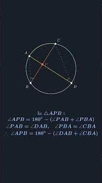 Intersecting Chords Angle Theorem | ∠APB = 1/2(arc AB + arc CD) Proof 🔵