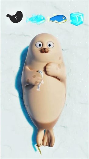 “Cute Seal Steals Fish 😂 Ice ASMR Gone Wrong! | Funny 3D Animation” #shorts #usacartoon #animation
