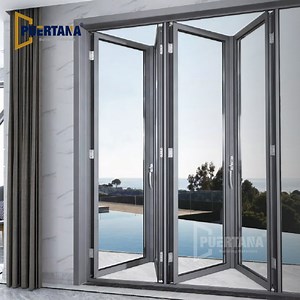 [Hot Item] Commercial Storefront Double Glazed External Bi Folding Door