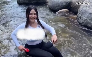 【ASMR Wan】在自然户外⛰️春季瀑布🌲森林与沙子