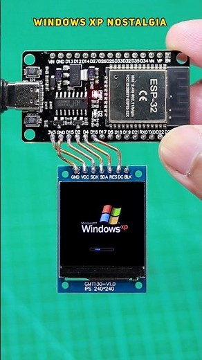 tft lcd showing pseudo windows xp with esp32 #technology #tech #shortsvideo #esp32