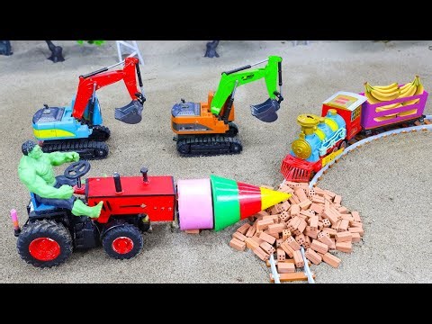 Diy tractor mini Bulldozer to making concrete road | Construction Vehicles, Road Roller #13