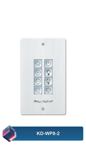 KD-WP8 8 button IP Control Keypad Key Digital sales team is here to help you with an integration question or to find a distributor: Email: sales@keydigital.com or Call: 1 914-667-9700 . . . #kd #wallplated #8button #ipcontrol #presentationsolutions #controlsystems