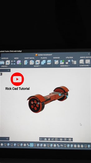 Rick Cad Tutorial on Instagram: "Hoverboard Prototype on Autodesk Fusion 360. #hoverboard #prototype #3dmodeli̇ng #3dproducts"