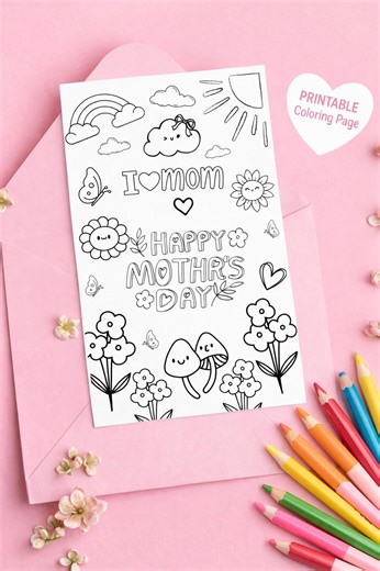 Mother’s Day Coloring Pages for Kids Printable Bundle Featuring All About My Mom Activity Sheets, and a DIY Keepsake Gift for Mom. - Etsy
