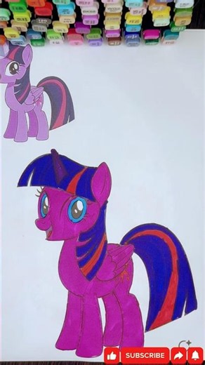Twilight Sparkle Coloring Page 🦄💜 | My Little Pony Marker Coloring #shorts