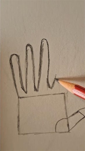 The Easiest Way to Draw a Hand Using Simple shapes✏️✨! #Shorts #ArtTutorial #HowToDrawHands #Drawing